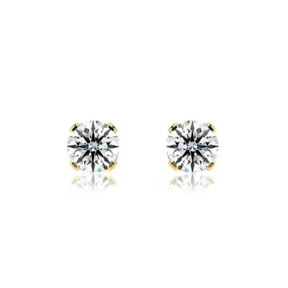 Brandon+Shea 0.25 Ct Real/Lab-Grown Diamond Studs – 14K Yellow Gold Filled - Picture 3 of 5